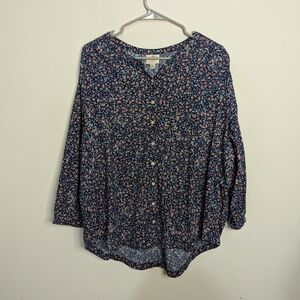 St. John's Bay Women's XXL Flowy Floral Boho Button Down